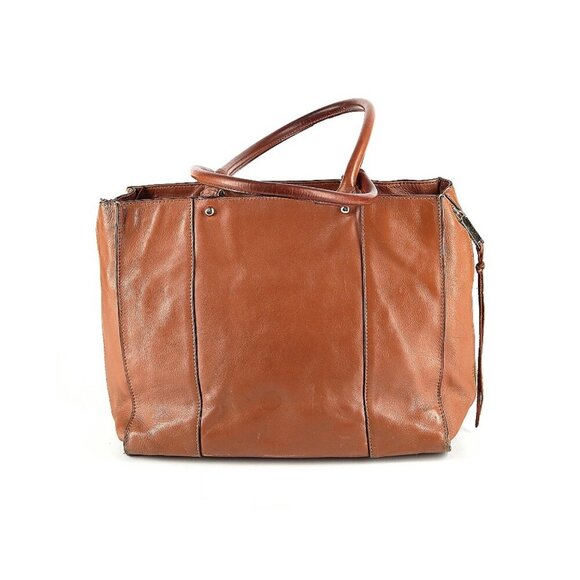 Rebecca Minkoff Mab Medium Side Zip Leather Tote Bag Double Handles Brown - Picture 4 of 9